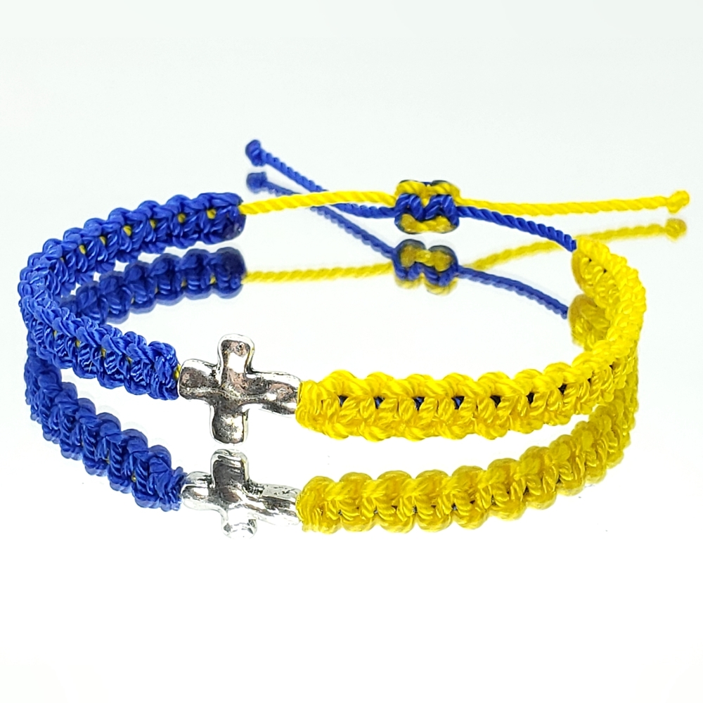 Ukraine Bracelet, Blue Yellow Ukranian Flag wristband, support Ukraine bracelet,